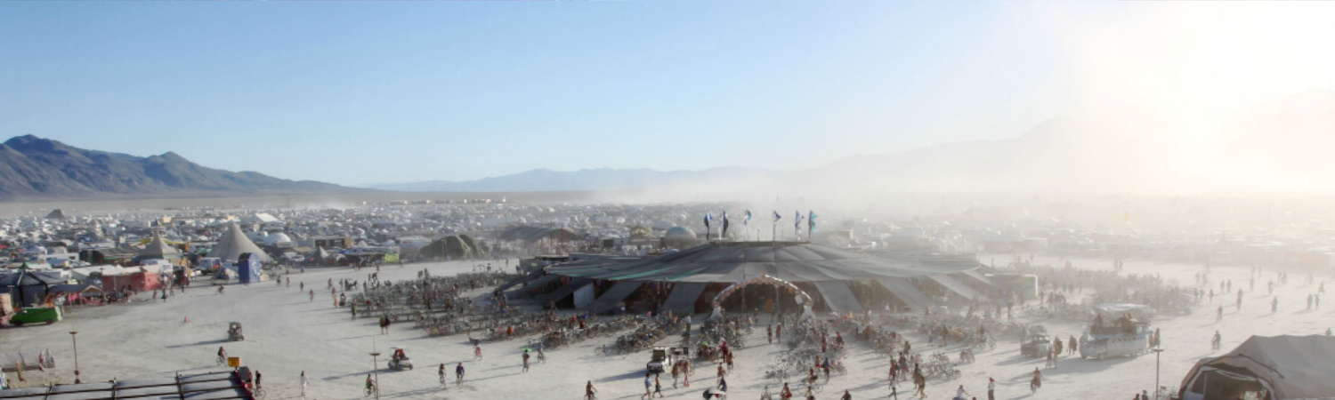 Campers at the Burning Man festival